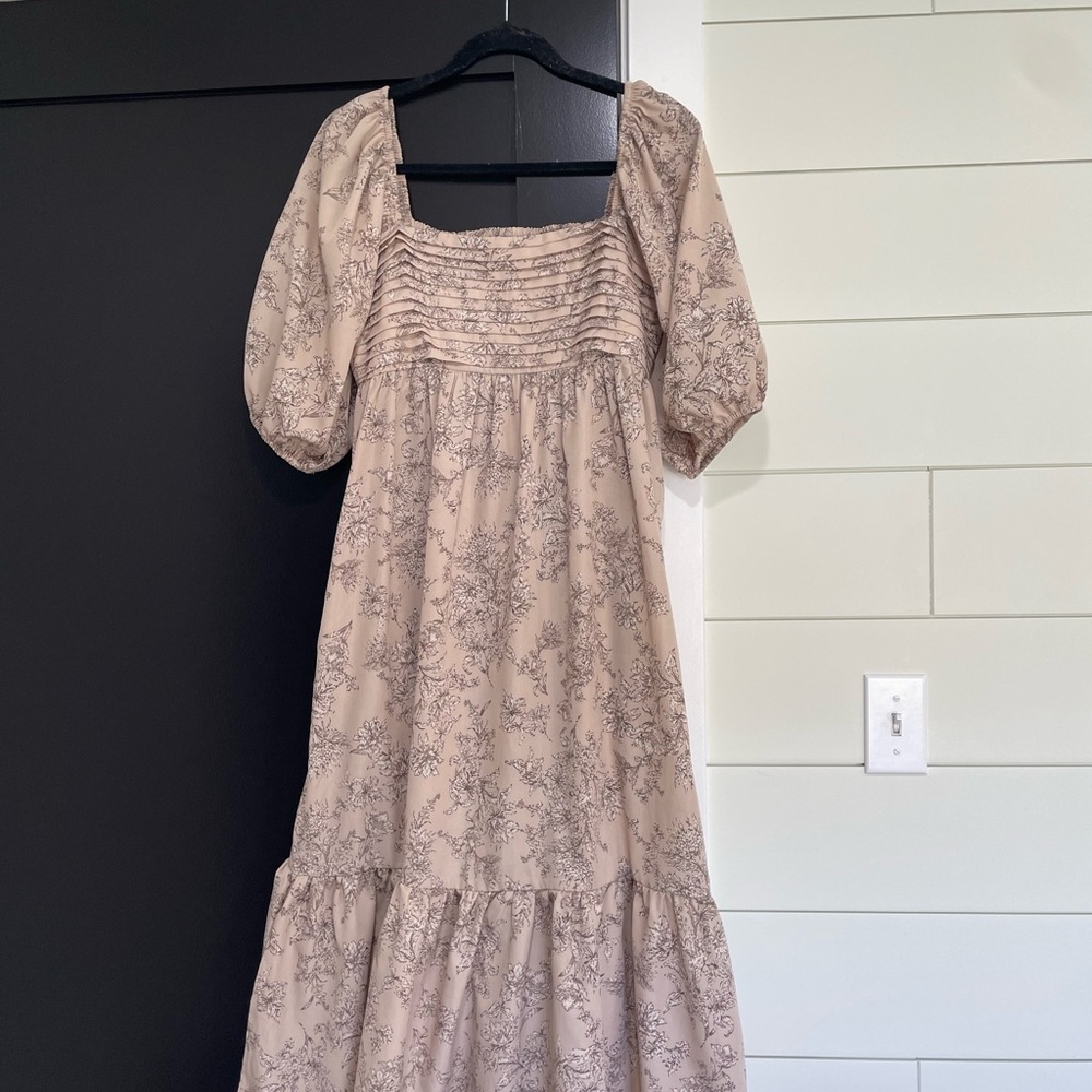 Maternity Floral Puff Sleeve Dress